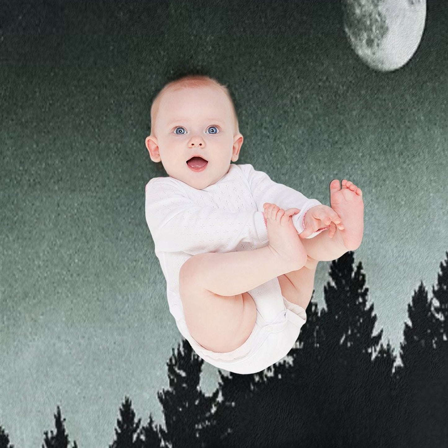 Under Moonlight  Kiwi Melon Collie Lassie Vibes In A Fairytale Forest With Cascadia Trees In Magic Moonlight Throw Blanket