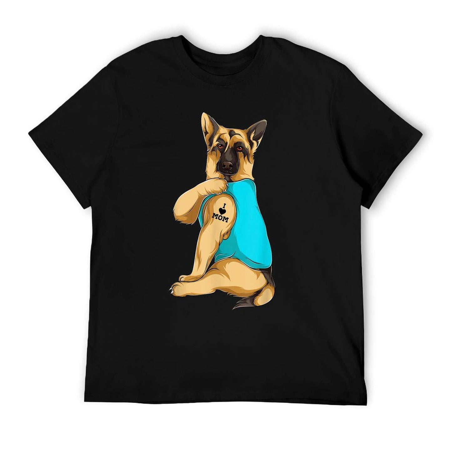 German Shepherd I Love Mom Tattoo Apparel Dog Mom Gift Women T-Shirt