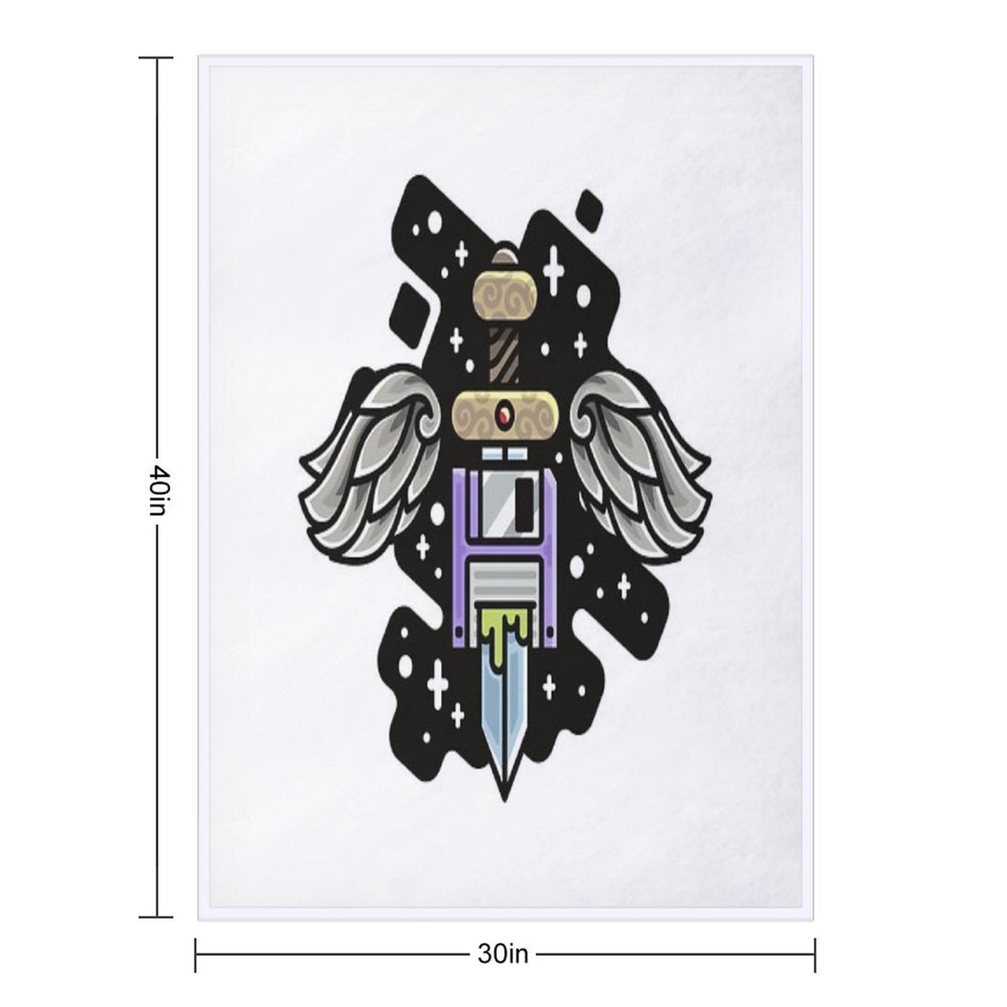 Wings Floppy Sword Throw Blanket