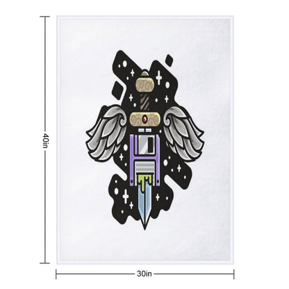 Wings Floppy Sword Throw Blanket