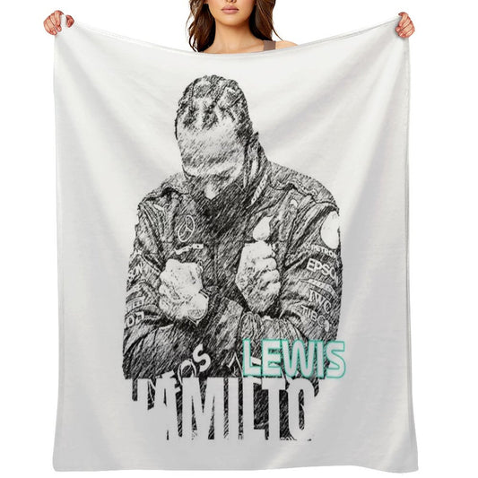 Lewis Hamilton - Sketch Poster Throw Blanket