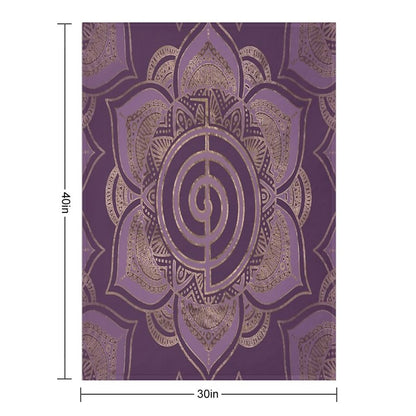 Reiki Cho Ku Rei - Pastel And Gold Throw Blanket