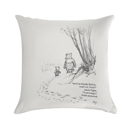 Winnie The Pooh & Piglet Friends Forever Soft Short Plush Fabric Throw Pillow