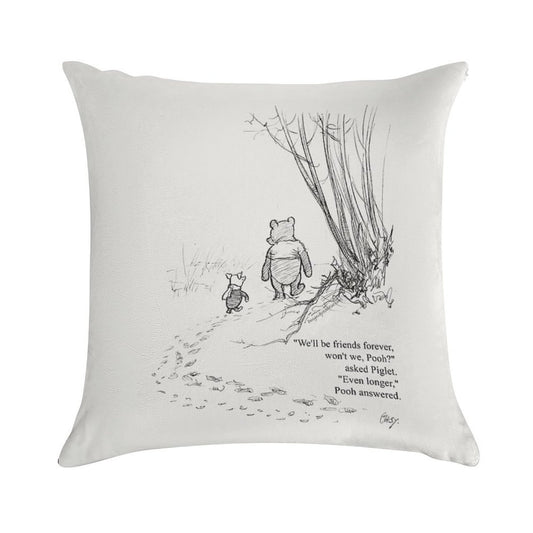 Winnie The Pooh & Piglet Friends Forever Soft Short Plush Fabric Throw Pillow
