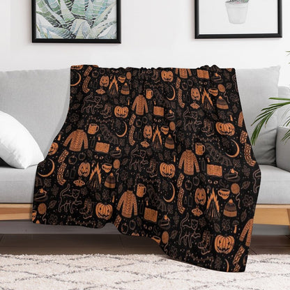 Autumn Nights Halloween Throw Blanket
