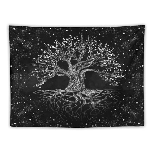 Tree of Life Drawing Black And White Tapestry