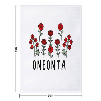 Oneonta Red Flowers DuoTone Throw Blanket