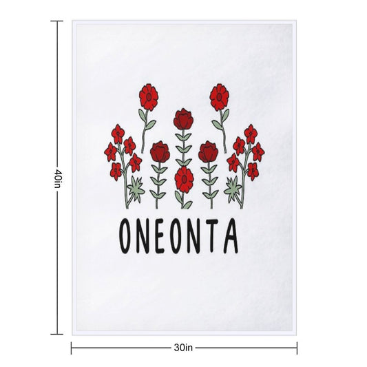 Oneonta Red Flowers DuoTone Throw Blanket