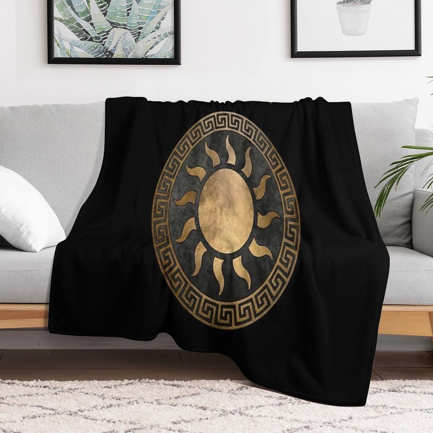 Helios Greek God of The Sun Ancient Symbol Throw Blanket