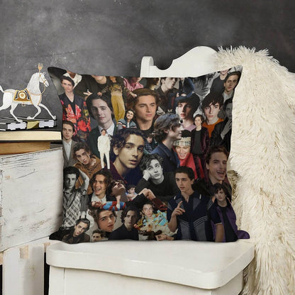 Timothee Chalamet Linen Throw Pillow Cover