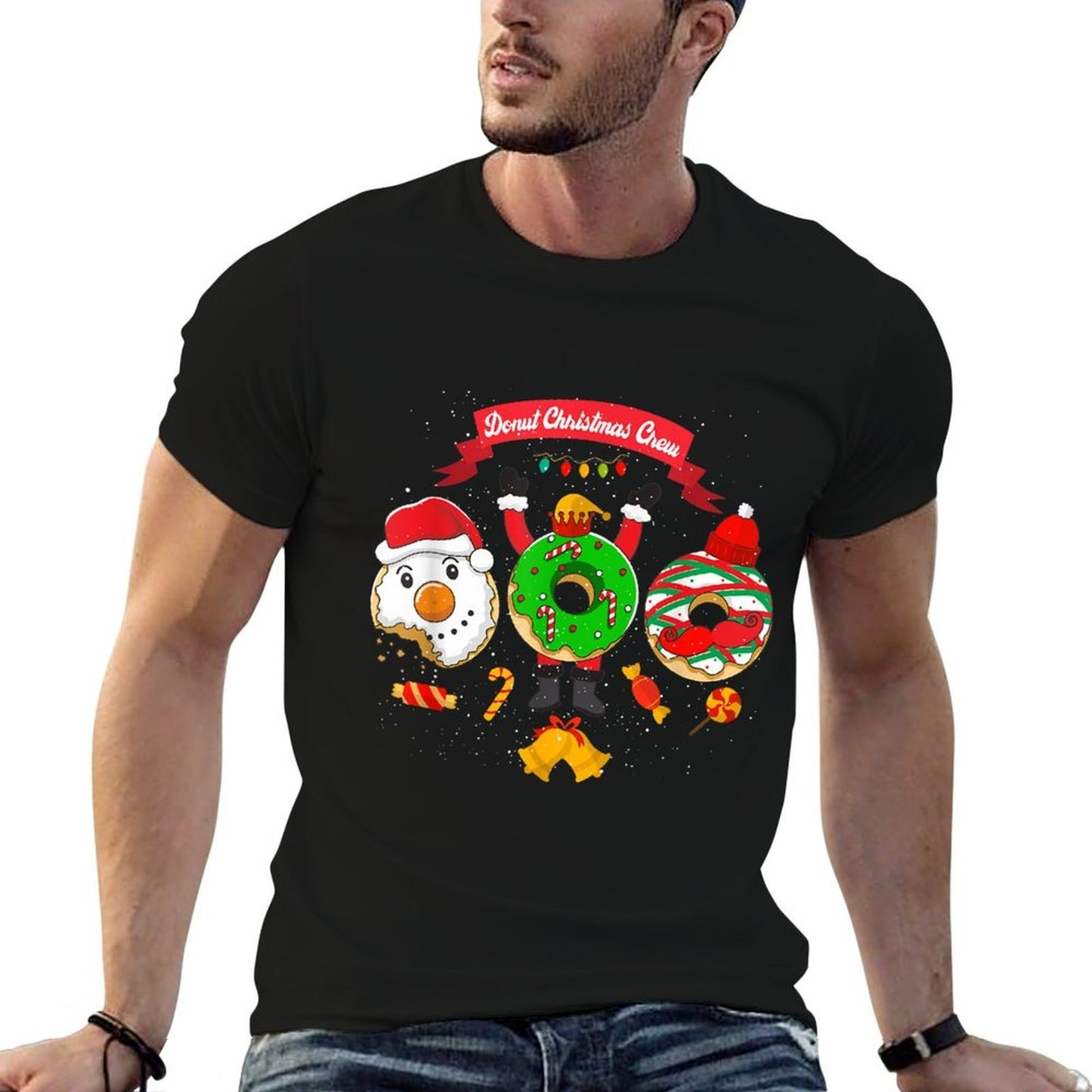 Donut Christmas Squad Pastry Chef Holiday Baking Donuts  Durable T-Shirt