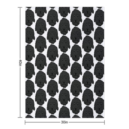 Charcoal Poodle - Dark Gray Goldendoodle! Black Labradoodle! Adorable Doodle Teddy Bear Dog - in Chocolate Brown, Dark Brown Dog Throw Blanket