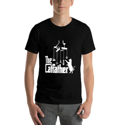 Funny Cat Dad Life The Catfather Fathers Day Mens Vintage  Moisture-wicking T-Shirt