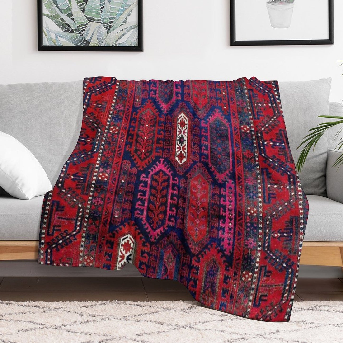 Timuri Herat  Antique Afghanistan Tribal Rug Print Throw Blanket