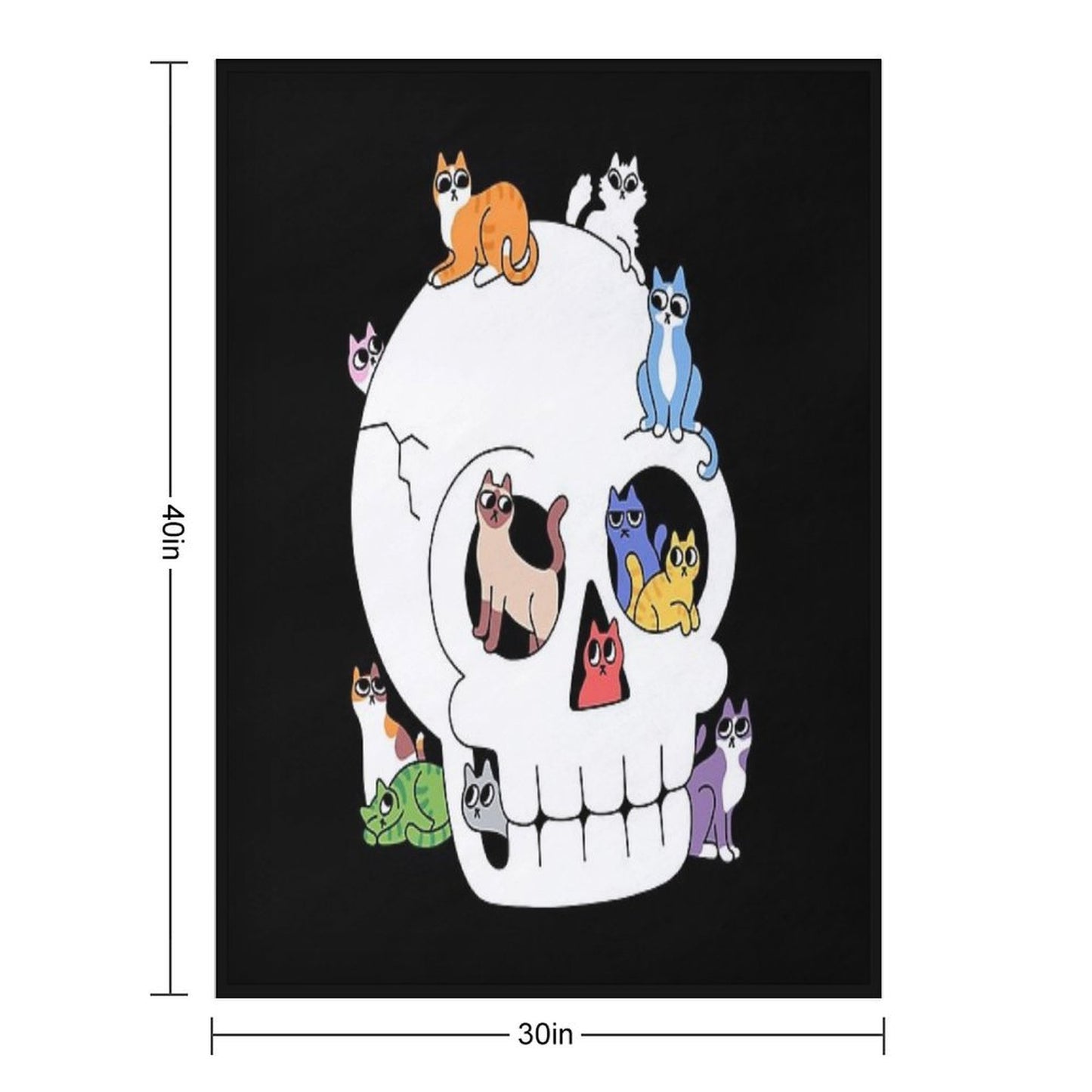 Skull Is Full of Cats Throw Blanket