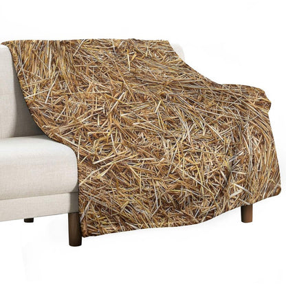 Sunny Natural Hay, Straw Throw Blanket