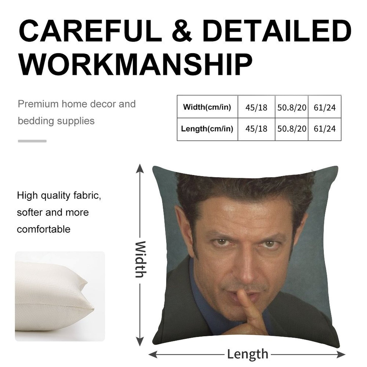 Jeff Goldblum Linen Throw Pillow Cover