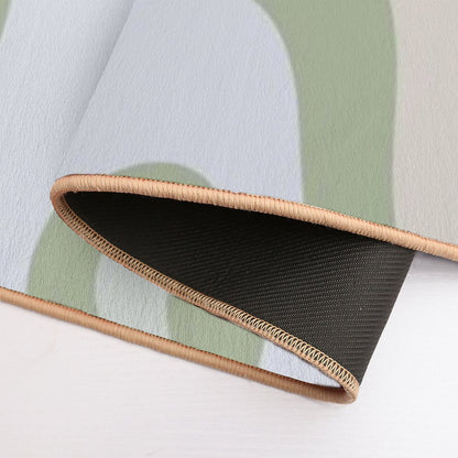 Liquid Swirl Contemporary Abstract in Light Sage Green Grey Almond Bath Mat