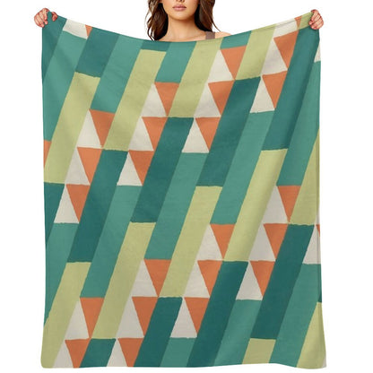 Diagonal Geometric Pattern – Vibrant Retro Style Throw Blanket