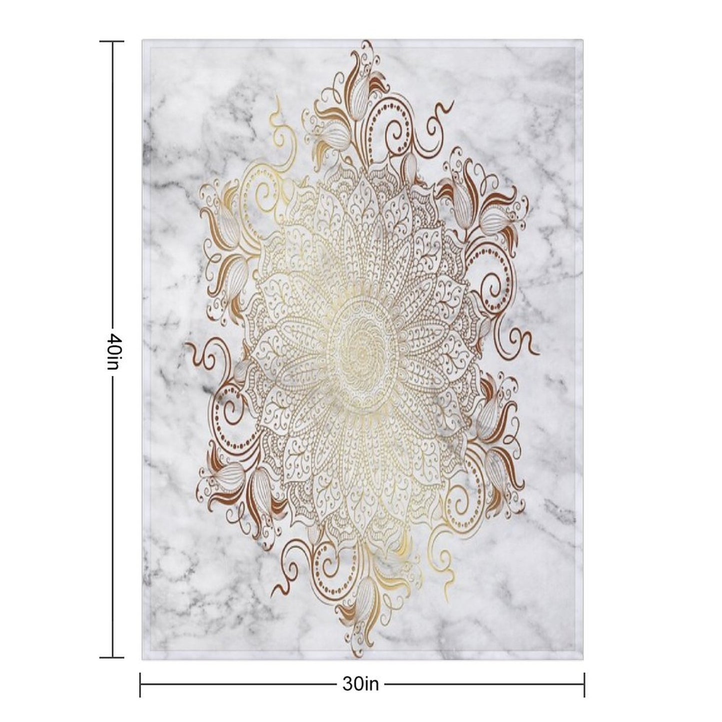 Mandala - Marble Gold Throw Blanket