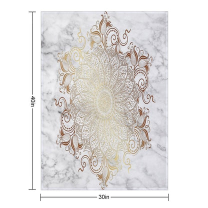 Mandala - Marble Gold Throw Blanket