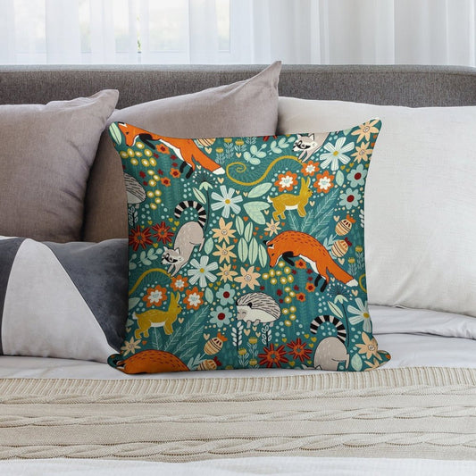 Textured Woodland Pattern Soft Decorative Cover Throw Pillow