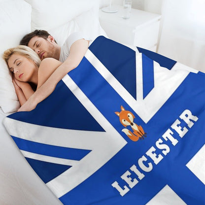 Leicester - Union Jack Flag Throw Blanket