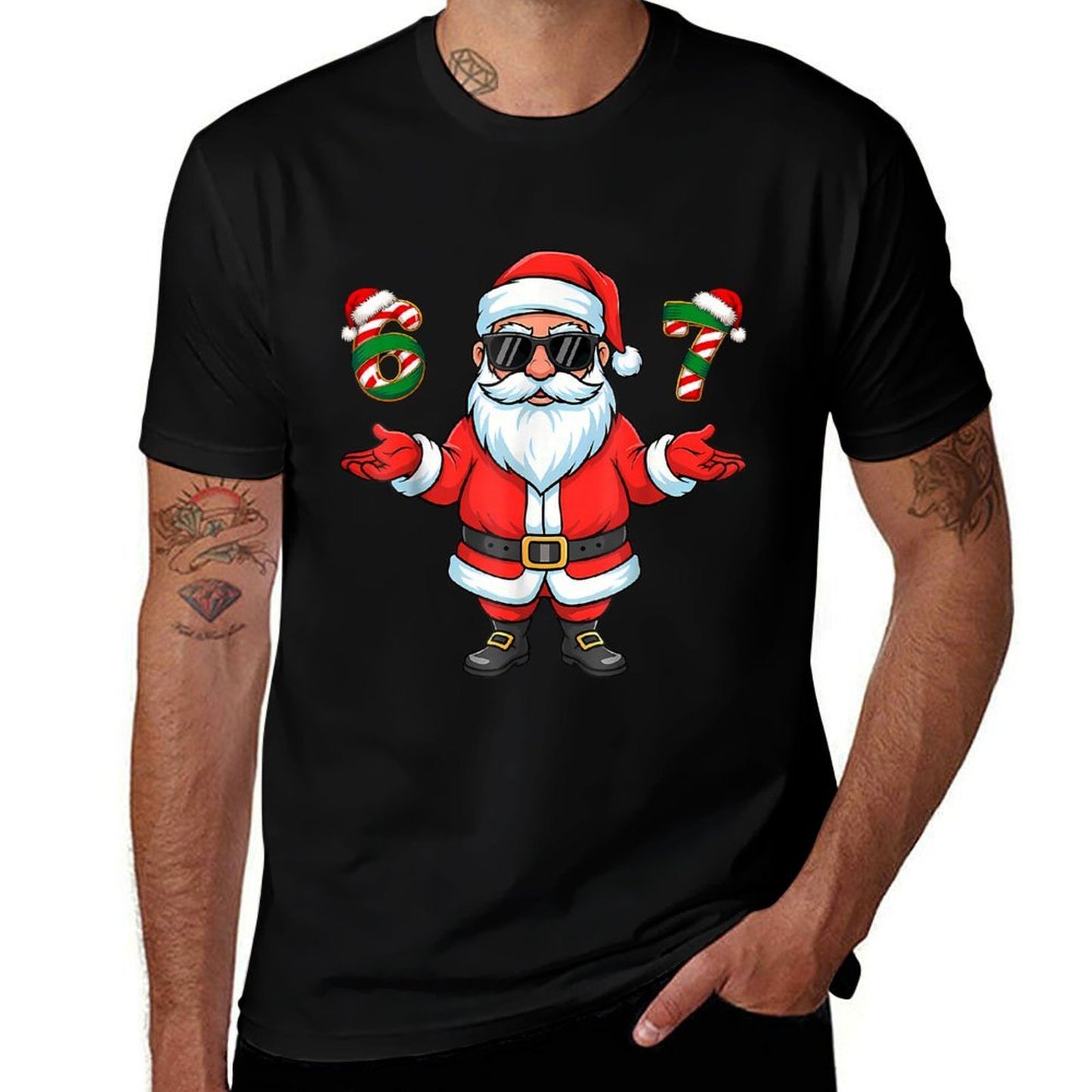 67 Meme Six Seven 6 7 Funny Santa Matching Xmas 67 Christmas  Moisture-wicking T-Shirt