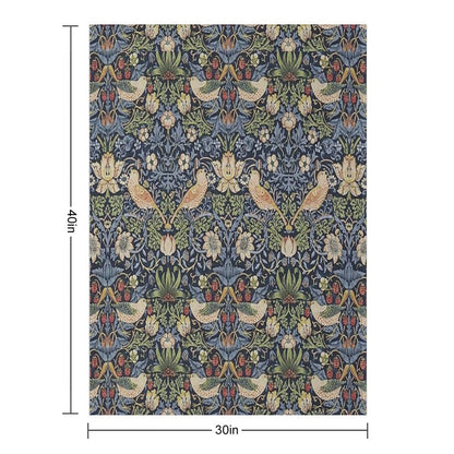 William Morris Strawberry Thief Pattern Throw Blanket