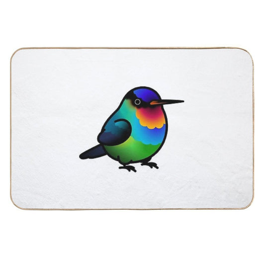 Chubby Fiery-throated Hummingbird  Stain-Proof Bath Mat