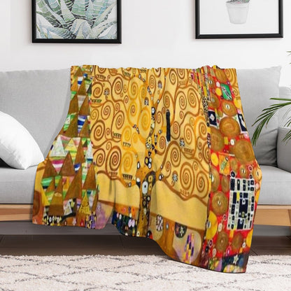 Gustav Klimt - Tree of Life Throw Blanket