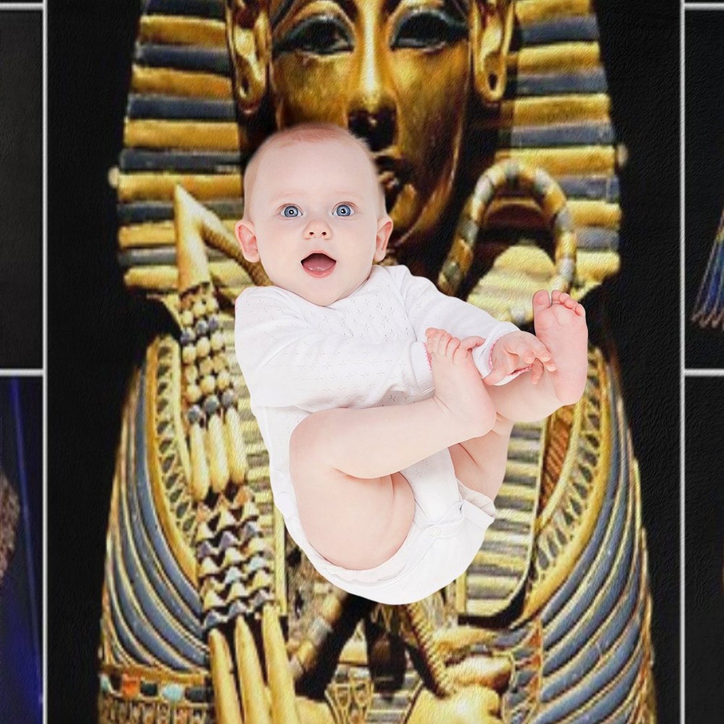 King Tutankhamun Artifacts Throw Blanket