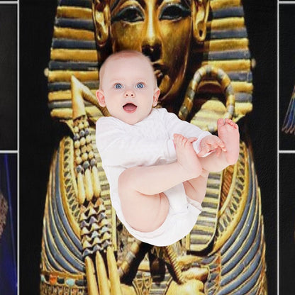King Tutankhamun Artifacts Throw Blanket