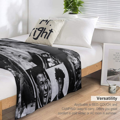 Youngboy  B&W Never Broke Again Collage Throw Blanket