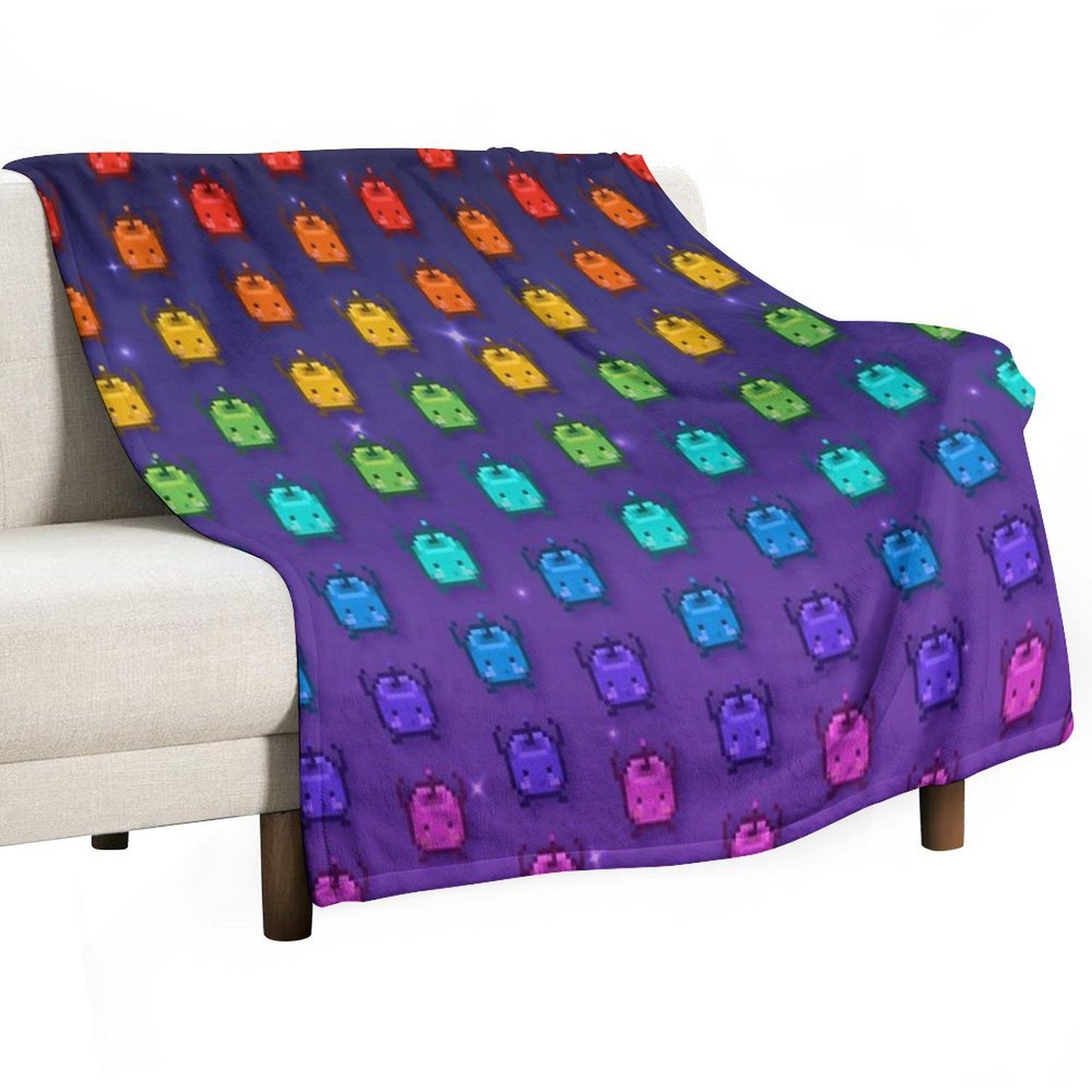Stardew Valley Rainbow Junimos Throw Blanket