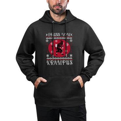 Gruss Vom Krampus. Goth Christmas Ugly Sweater. Krampus Xmas Sweatshirt Kangaroo Pocket Hoodie