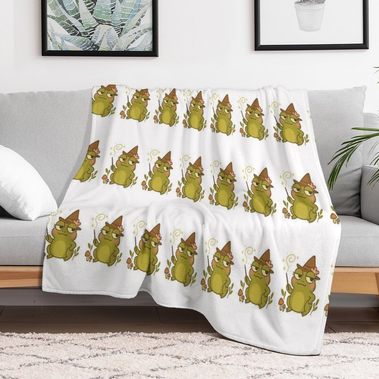 Twigs Frog Throw Blanket