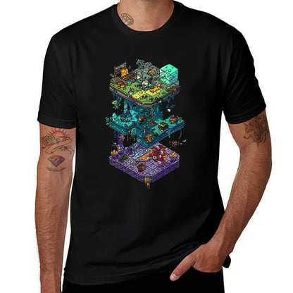 Dungeons And Isometric Dragons  Summer-ready Fabric T-Shirt