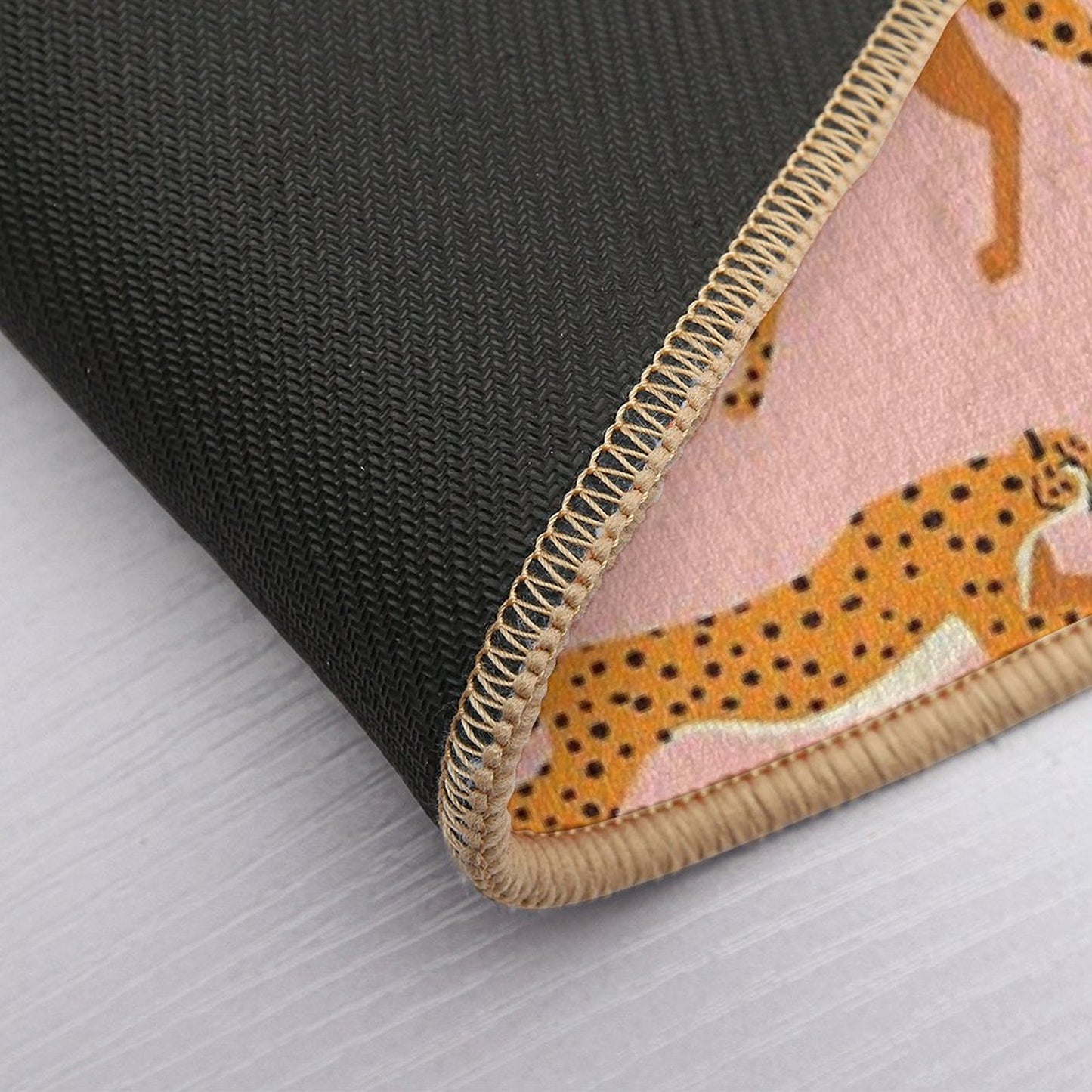 Cheetahs Pattern on Pink Bath Mat