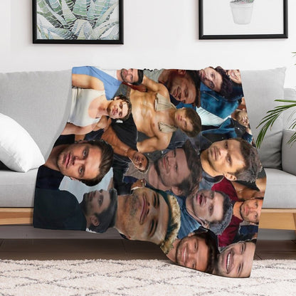 Sebastian Stan Photo Collage Throw Blanket