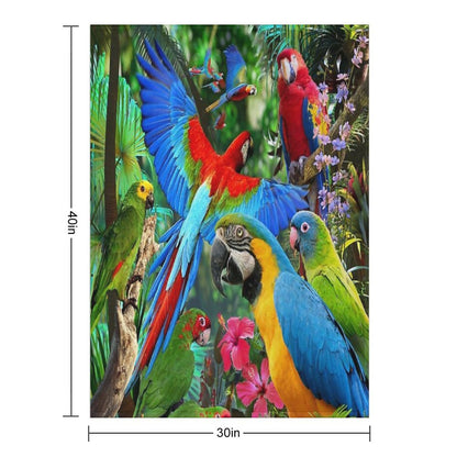 Parrots Throw Blanket