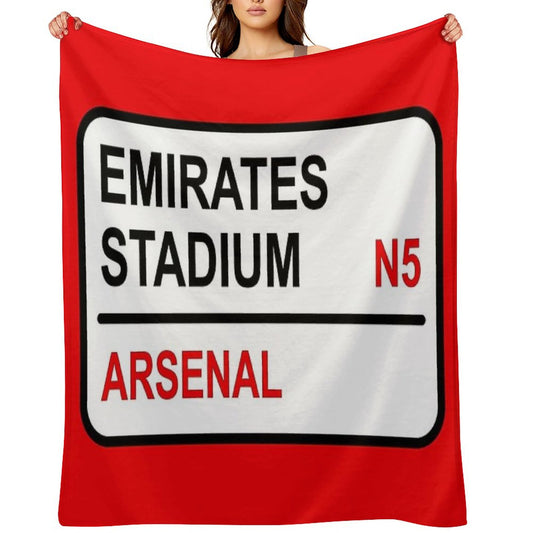 Emirates Stadium Football Sign Throw Blanket