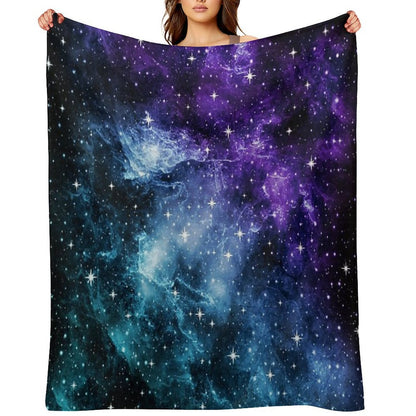 Purple Teal Galaxy Nebula Dream #1 #decor #art Throw Blanket