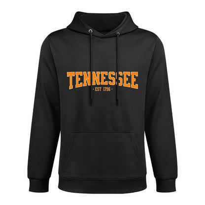 Vintage Tennessee Apparel for Men, Women, And Kids Classic TN Orange Print Retro Varsity Vintage Tennessee Kangaroo Pocket Hoodie