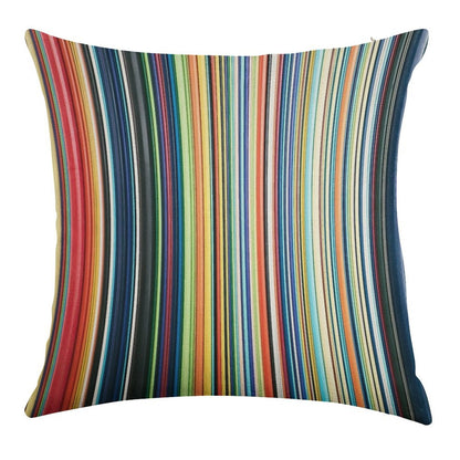 Multicolored Stripes Linen Throw Pillow Cover