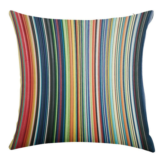Multicolored Stripes Linen Throw Pillow Cover