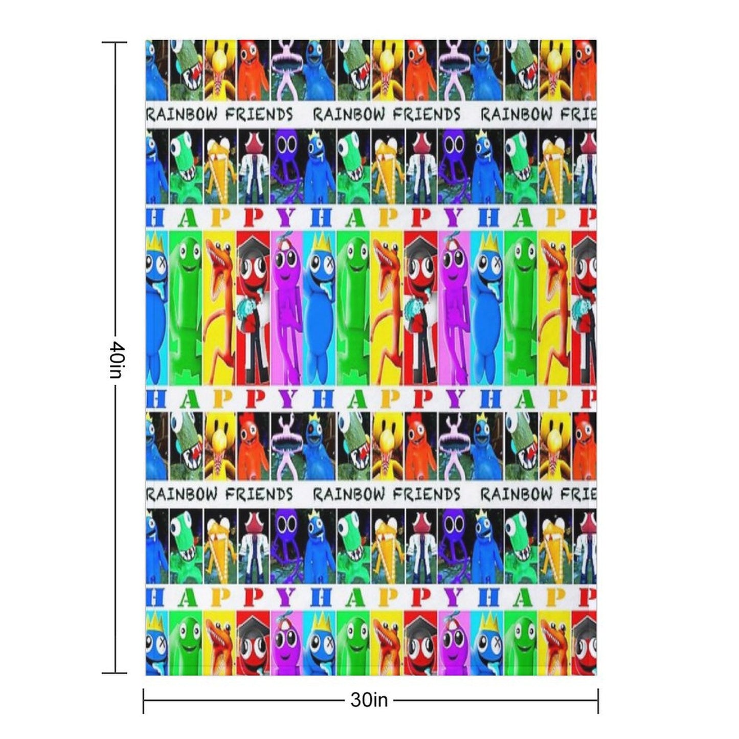 Rainbow Friends Happy Happy Throw Blanket