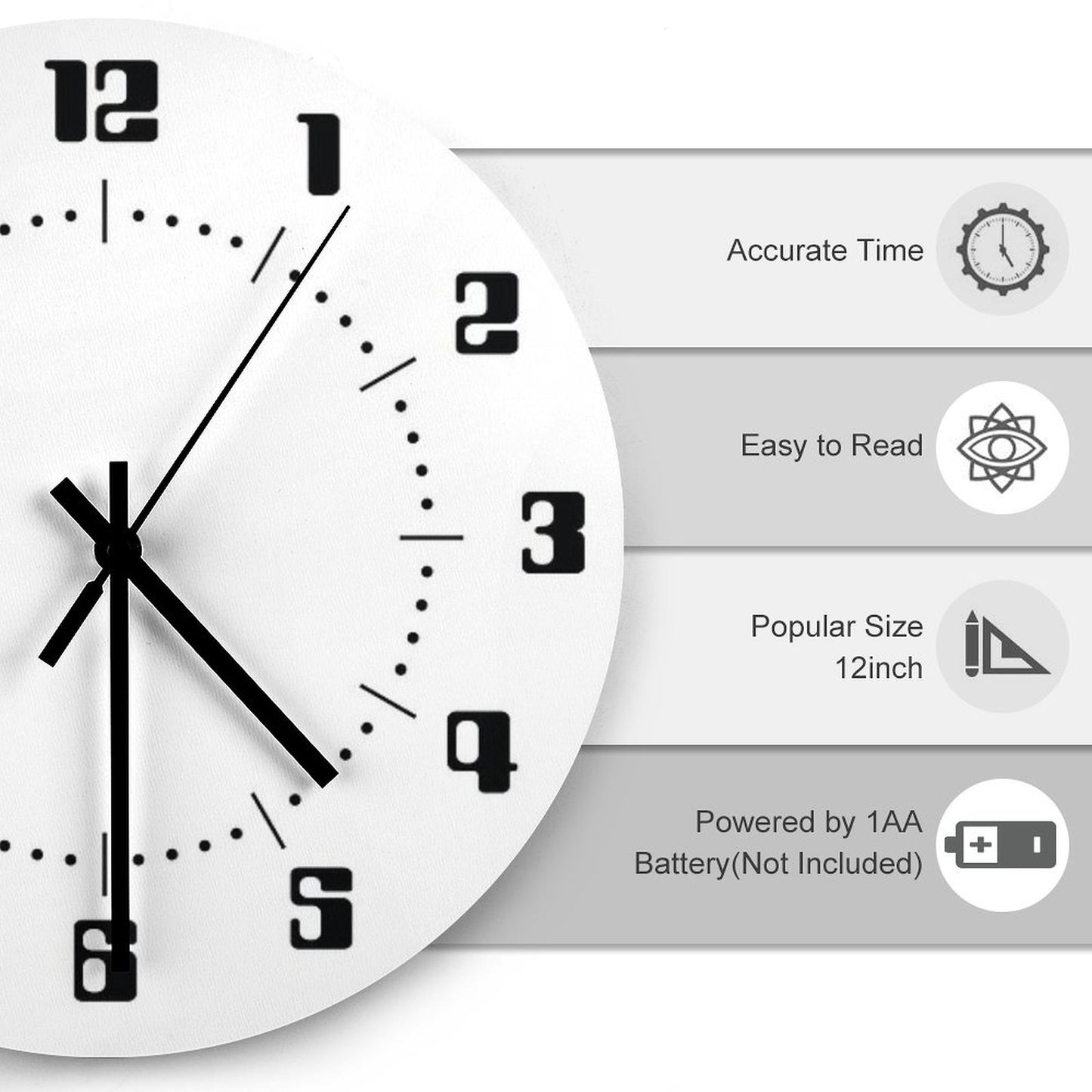 SPACE 1999 CLOCK TYPE 6  COUNTDOWN FONT BLACK ON WHITE Wall Clock