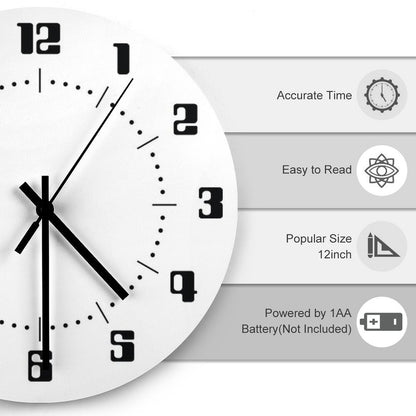 SPACE 1999 CLOCK TYPE 6  COUNTDOWN FONT BLACK ON WHITE Wall Clock