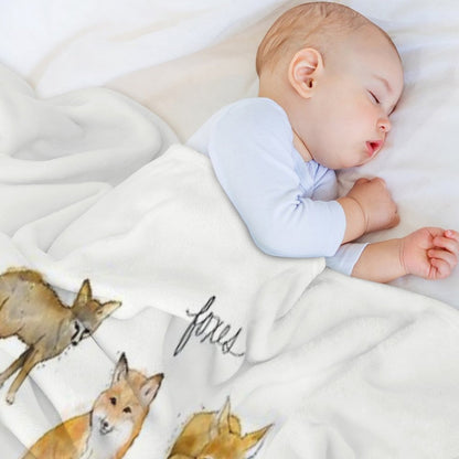 Foxes Throw Blanket
